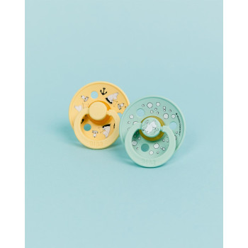 BIBS x Moomin Colour cumlíky z prírodného kaučuku 2ks - veľkosť 1 Dreaming Baby Pink Mix