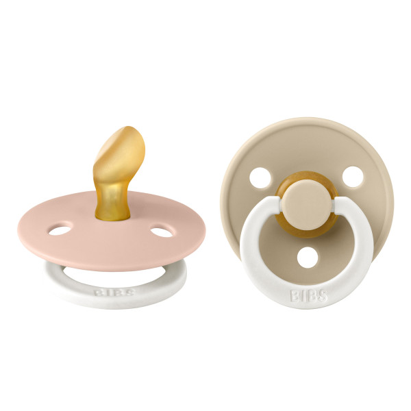 BIBS Colour anatomické cumlíky z prírodného kaučuku 2 ks - veľkosť 1 Blush Nočný / Vanilla Nočný