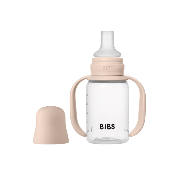 BIBS detská fľaša so silikónovým náustkom 150 ml Blush