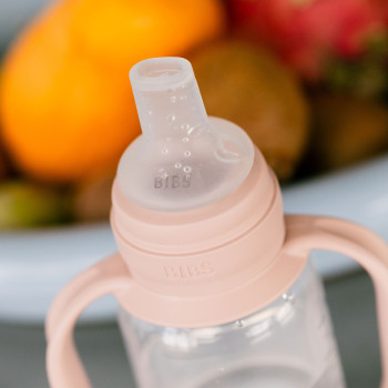 BIBS detská fľaša so silikónovým náustkom 150 ml Blush