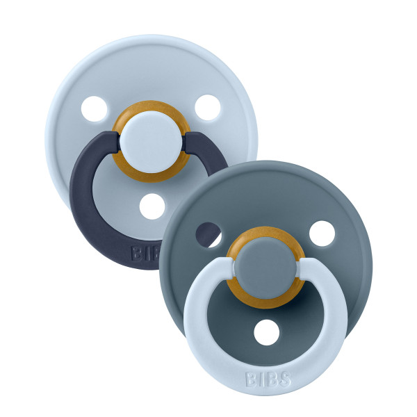 BIBS STUDIO Colour Fusion cumlíky z prírodného kaučuku 2ks – veľkosť 2 Baby Blue Petrol mix