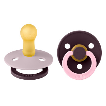 BIBS STUDIO Colour Fusion cumlíky z prírodného kaučuku 2ks – veľkosť 2 Dusky Lilac Plum mix