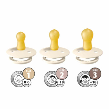 BIBS Colour cumlíky z prírodného kaučuku 2ks - veľkosť 2 Mushroom / Breeze