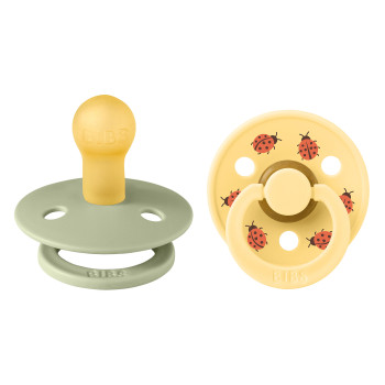 BIBS STUDIO Colour Ladybug cumlíky z prírodného kaučuku 2ks – veľkosť 1 Violet Sky Mix