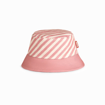 KiETLA obojstranný klobúčik s UV ochranou 52-56 cm Pink Stripe