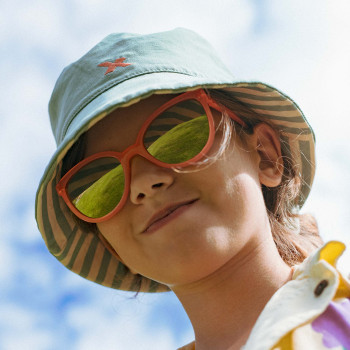 KiETLA obojstranný klobúčik s UV ochranou 52-56 cm Pink Stripe