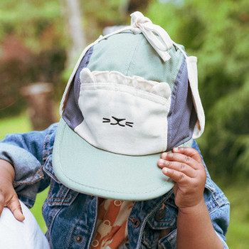 KiETLA LION šiltovka s UV ochranou a ochranou krku 48-52 cm Green Blue