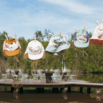 KiETLA LION šiltovka s UV ochranou a ochranou krku 44-48 cm Green Blue