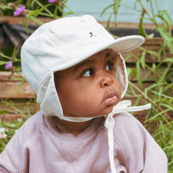 KiETLA OURS‘ON šiltovka s UV ochranou a ochranou krku 48-52 cm Pink Brown