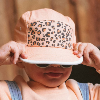 KiETLA Leopard šiltovka s UV ochranou 52-56 cm Apricot Leopard