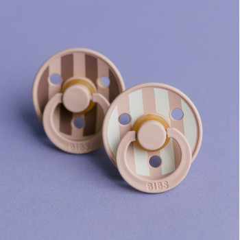 BIBS STUDIO Colour Block cumlíky z prírodného kaučuku 2ks - veľkosť 1 Baby Pink Coral Mix