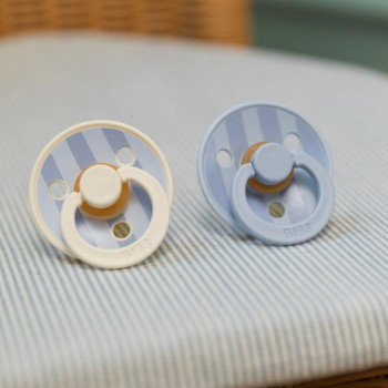 BIBS STUDIO Colour Block cumlíky z prírodného kaučuku 2ks - veľkosť 1 Baby Pink Coral Mix