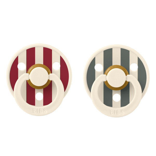 BIBS STUDIO Colour Block cumlíky z prírodného kaučuku 2ks - veľkosť 1 Ruby Pine Mix