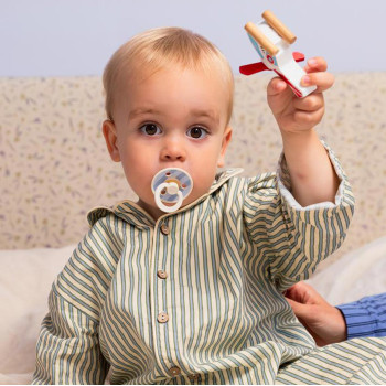 BIBS STUDIO Colour Block cumlíky z prírodného kaučuku 2ks - veľkosť 2 Baby Blue Dusty Blue Mix