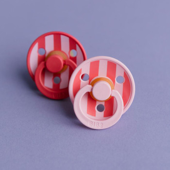 BIBS STUDIO Colour Block cumlíky z prírodného kaučuku 2ks - veľkosť 2 Baby Pink Coral Mix