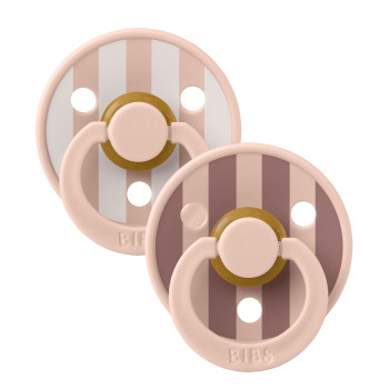 BIBS STUDIO Colour Block cumlíky z prírodného kaučuku 2ks - veľkosť 2 Baby Pink Coral Mix