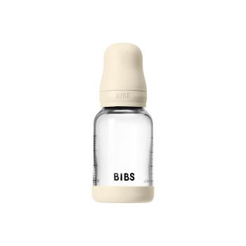 BIBS antikoliková sklenená fľaša so silikónovým cumlíkom 120ml Baby Blue