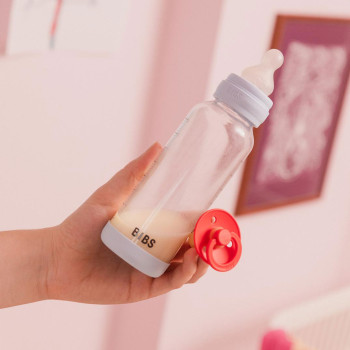 BIBS antikoliková sklenená fľaša so silikónovým cumlíkom 240ml Sage