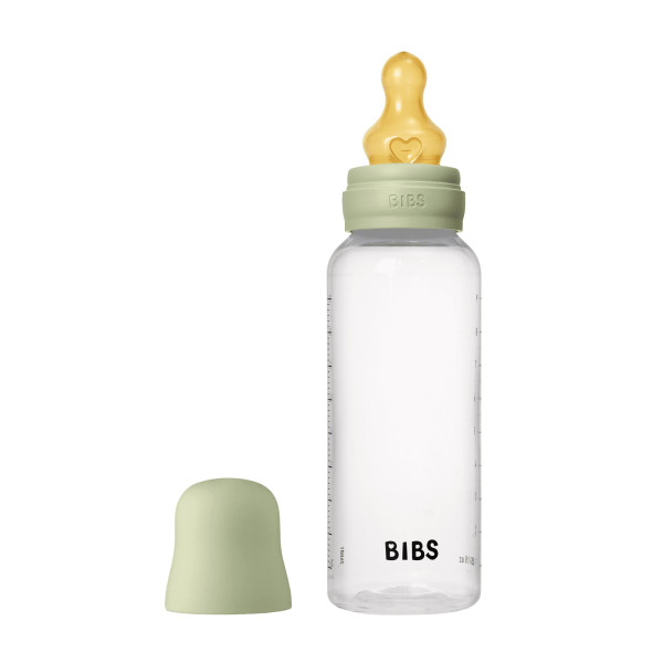 BIBS antikoliková fľaša s kaučukovým cumlíkom 270ml Sage