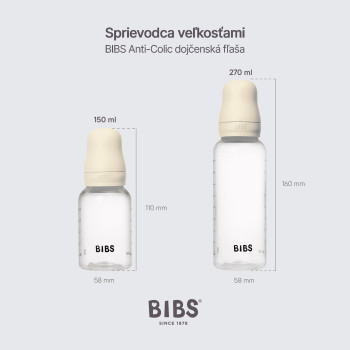 BIBS antikoliková fľaša s kaučukovým cumlíkom 270ml Sage