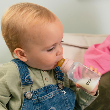 BIBS set antikolikových dojčenských fliaš s&nbsp;kaučukovým cumlíkom Ivory