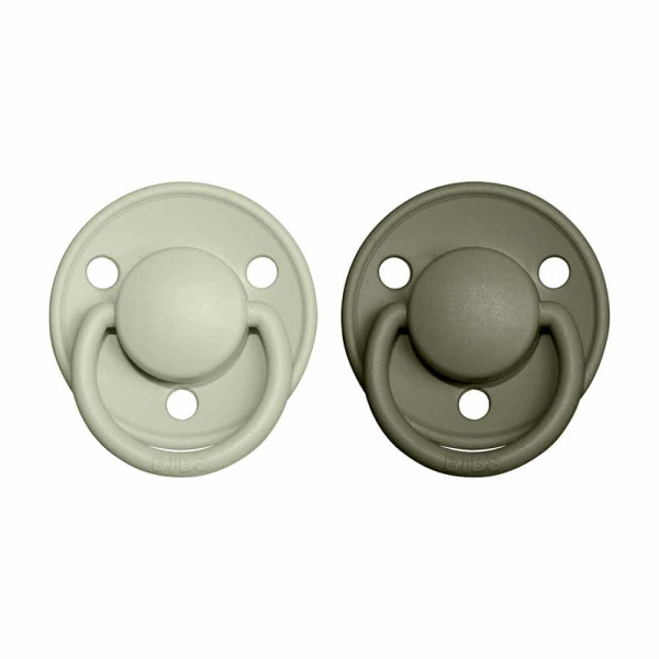 BIBS De Lux cumlíky z prírodného kaučuku 2ks - veľkosť 1 Sage / Hunter Green