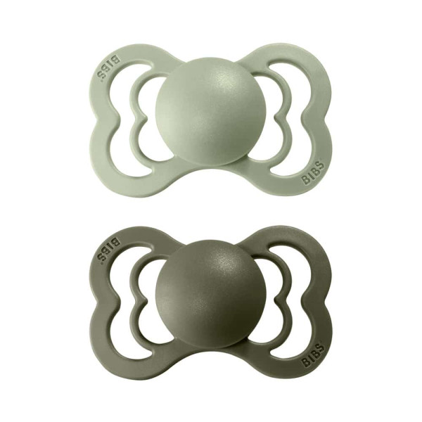 BIBS Supreme symetrické cumlíky z prírodného kaučuku 2ks - veľkosť 2 Sage / Hunter Green