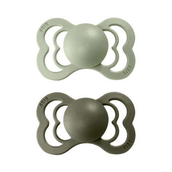 BIBS Supreme symetrické cumlíky z prírodného kaučuku 2ks - veľkosť 1 Sage / Hunter Green