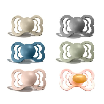 BIBS Supreme symetrické cumlíky z prírodného kaučuku 2ks - veľkosť 1 Sage / Hunter Green