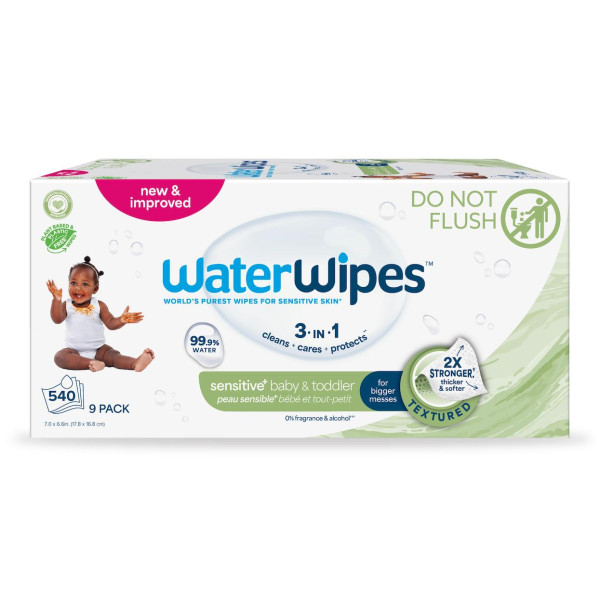 9X WATERWIPES Obrúsky vlhčené Baby&Toddler 3in1 60 ks (540 ks) 