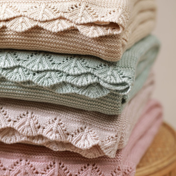 BABYONO Deka pletená bambusová Green 75 x 100 cm