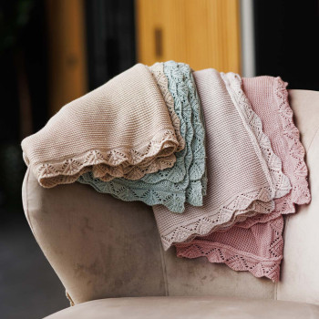 BABYONO Deka pletená bambusová Green 75 x 100 cm