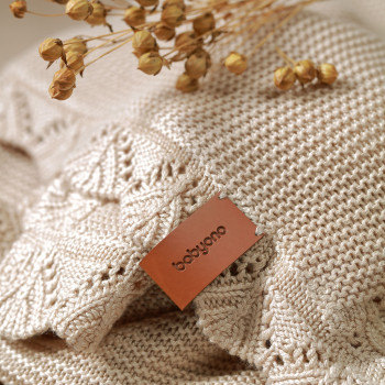 BABYONO Deka pletená bambusová Light Beige 75 x 100 cm