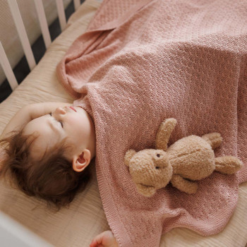 BABYONO Deka pletená bambusová Pink