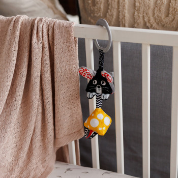 BABYONO Hračka závesná kontrastná na C krúžku Mouse 0 m+