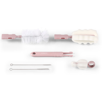 BABYONO Kefky na dojčenské fľaše a cumlíky s odnímateľnou rukoväťou Pink