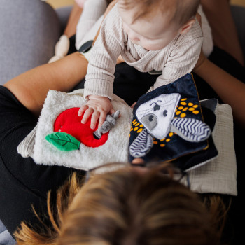 BABYONO Knižka senzorická kontrastná Mouse 0 m+