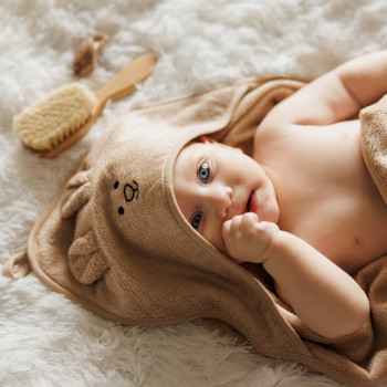 BABYONO Osuška bambusová Super Soft Dark Beige 100x100 cm