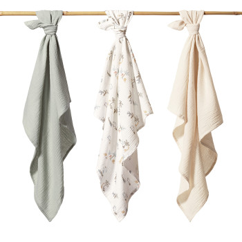 BABYONO Plienky mušelínové Super Soft 3 ks, Green 70 x 70 cm