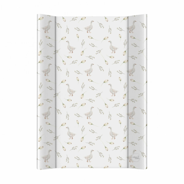 CEBA BABY Podložka prebaľovacia 2-hranná s pevnou doskou (50x70) Basic Goose