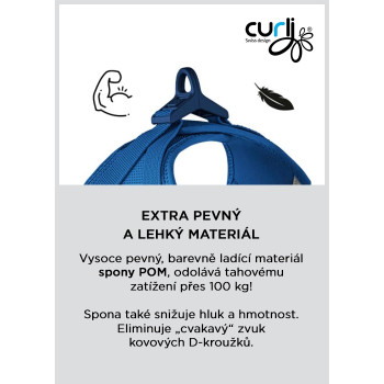 CURLI Postroj pre psov so sponou Air-Mesh Skyblue M, 6-9 kg