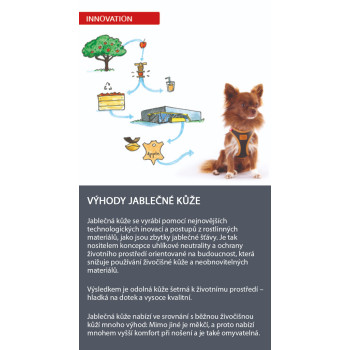 CURLI Postroj pre psov z jablčnej kože Brown S, 4-7 kg