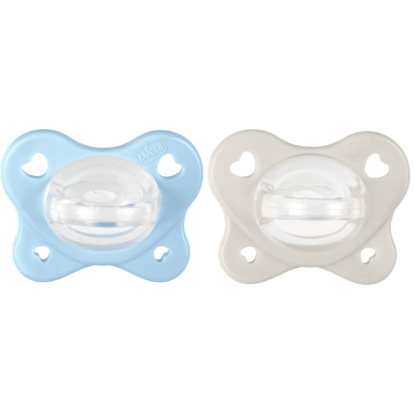 CHICCO Cumlík Physio Dual Soft silikónový chlapec 2-6m, 2k s