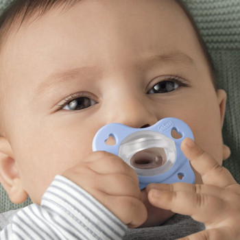 CHICCO Cumlík Physio Dual Soft silikónový chlapec 6-16m, 2 ks