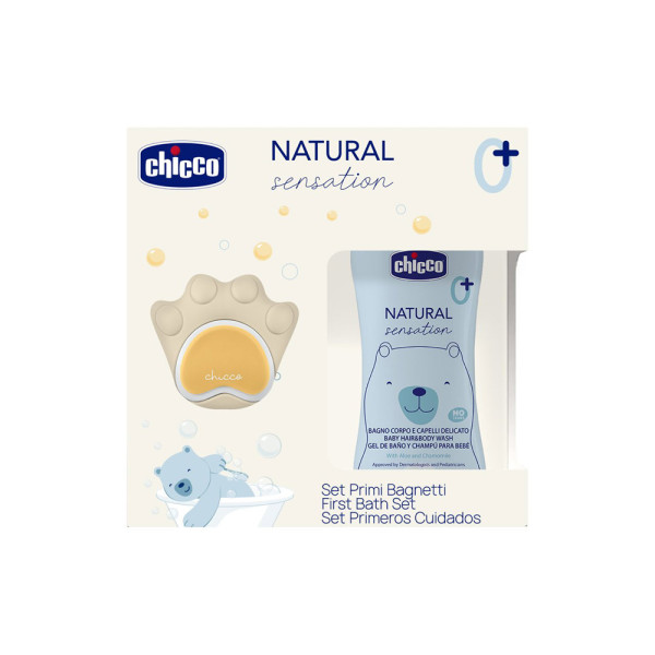 CHICCO Set darčekový kozmetický Natural Sensition + silikónová hubka na umývanie labka