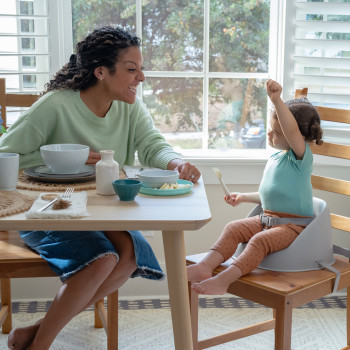 INGENUITY Jedálenská stolička na stoličku My Spot™ Grey 6m+, do 15kg