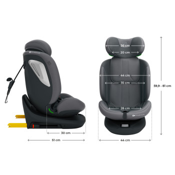 KINDERKRAFT Autosedačka i-Grow 2 Plus (40-150 cm) Grey