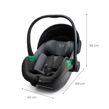 KINDERKRAFT Autosedačka Mink Pro 2 i-size (0-13 kg) a základňa Mink FX 2 Grey