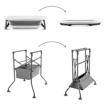 KINDERKRAFT Stolík prebaľovací s vaničkou Bubbly Grey