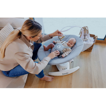 LIONELO Detské lehátko Iris Grey Concrete, 0m+